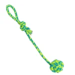 Trixie Using a Woven Ball Toy to Play Rope Loop for Dogs (Blue/Green)