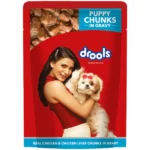 Wet food for puppies that drools over real chicken and chunks of chicken liver in gravy