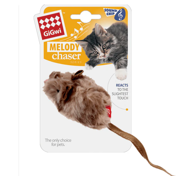 fdy GiGwi Cats' Motion-Activated Sound Chip Mouse Toy Melody Chaser - Image 1