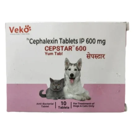 For dogs and cats Veko Cepstar 600mg (Cephalexin) (10 tablets per pack)