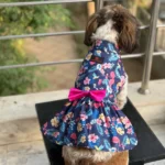 Pawgypets Dogs' Hawaiian Flamingo Dress(Navy Blue) - Image 4