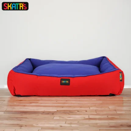 Skatrs Dog and Cat Square-Shaped Bed(Red & Blue)