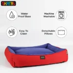 Skatrs Dog and Cat Square-Shaped Bed(Red & Blue) - Image 5