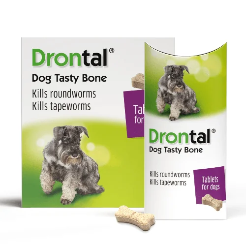 The six-tablet Drontal Plus Tasty Dog Deworming (6 tablets ) - Image 1