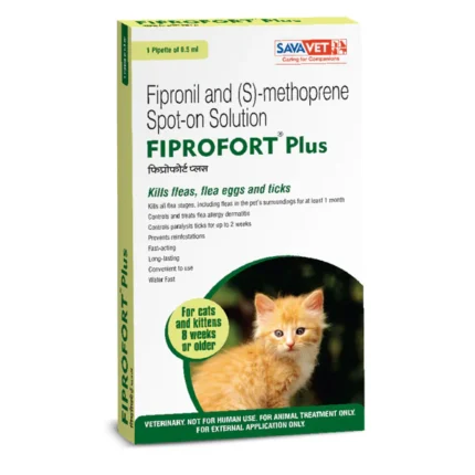 Tick and Flea Control Spot On for Cats with Savavet Fiprofort Plus (Fipronil)