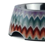 Dog and cat melamine bowl with a basil multizig print - Image 2