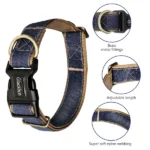 Glucklich Dog Collar with Adjustable Denim (Dark Blue) - Image 3