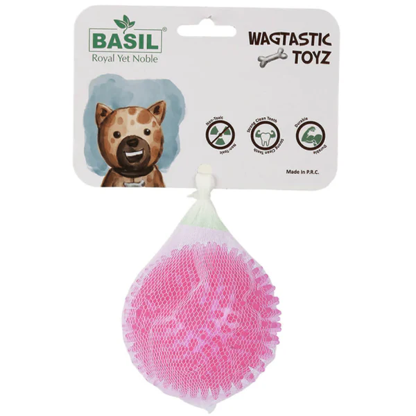 Basil Squeaky Rubber Ball Toy for Dogs Basil Squeaky Rubber Ball Toy for Dogs(Pink) - Image 1