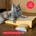 Catnip-infused Skatrs Say Cheese Corrugated Cardboard Scratcher Pad Toy(Length 41cm) - Image 6