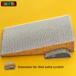 Catnip-infused Skatrs Say Cheese Corrugated Cardboard Scratcher Pad Toy(Length 41cm) - Image 2
