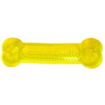 Chullbull Flat Silicone Gel Teething Bone Chew Toy for Dogs and Puppies (Yellow)