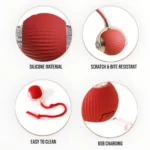 For cats, kittens and puppies, the Talking Dog Club Automatic Rotating Interactive LED Ball (Red) - Image 3