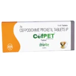 For dogs and cats Intas Cefpet 100mg (Cefpodoxime Proxetil) Tablet