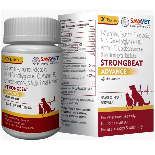 Savavet Strongbeat Advance Tablet for Cats and Dogs Savavet Strongbeat Advance Tablet for Cats and Dogs(pack of 30 tablets) - Image 1