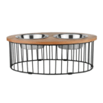 Medium and Large Dogs' Wooden Elevated Oval Cage Diner by Pawpourri
