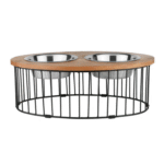 Medium and Large Dogs' Wooden Elevated Oval Cage Diner by Pawpourri