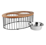 Medium and Large Dogs' Wooden Elevated Oval Cage Diner by Pawpourri - Image 2