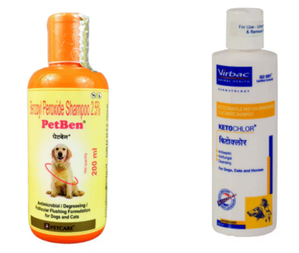 Virbac Ketochlor Shampoo 200ml and Petcare Petben Benzoyl Peroxide Shampoo 200ml for Dogs and Cats
