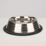 Dogs & Cats' Skatrs Anti-Skid Stainless Steel Striped Bowl