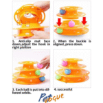 Cats' Multi-Level Interactive Puzzle Toy from Pet Vogue(Orange) - Image 3