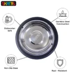 Skatrs Anti Skid Stainless Steel Bowl for Dogs and Cats(1400mL) - Image 2
