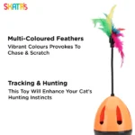 Skatrs Feather Interactive Cat Tumbler Toy(Orange) - Image 3