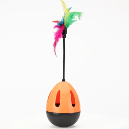 Skatrs Feather Interactive Cat Tumbler Toy(Orange)