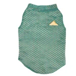 Skatrs Gold-Printed Brocade Sherwani for Cats and Dogs (Teal) - Image 5