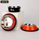Skatrs Orange Anti-Skid Glossy Bowl for Dogs and Cats (Buy 1 Get 1) - Image 3
