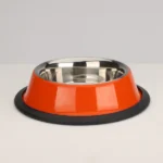 Skatrs Orange Anti-Skid Glossy Bowl for Dogs and Cats (Buy 1 Get 1)