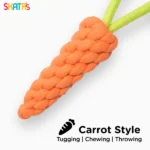 Skatrs Rope Chew Toy in the Shape of a Carrot for Dogs and Cats(Orange) - Image 2