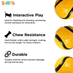 Skatrs Rubber Ball Toy for Cats and Dogs (Yellow) - Image 3