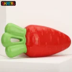 Skatrs Rubber Squeaky Carrot Chew Toy (Red) for Small and Medium-Sized Dogs For Heavy Chewers - Image 2