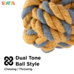 Skatrs Twisted Rope Chew Toy in the Shape of a Ball for Dogs and Cats - Image 2