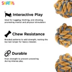 Skatrs Twisted Rope Chew Toy in the Shape of a Ball for Dogs and Cats - Image 3