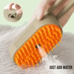 Three-in-One Pet Steam Smart Grooming Brush for Dogs and Cats Talking Dog Club(Light Brown) - Image 2