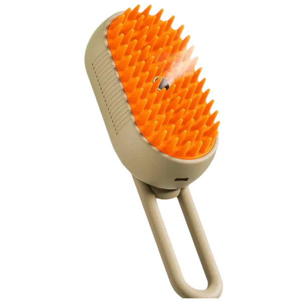 Three-in-One Pet Steam Smart Grooming Brush for Dogs and Cats Talking Dog Club Three-in-One Pet Steam Smart Grooming Brush for Dogs and Cats Talking Dog Club(Light Brown) - Image 1