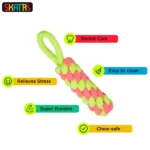 Dogs and cats can enjoy the Skatrs Dummy Knotted, Ball and Bone Shaped Rope Chew Toy Combo - Image 4