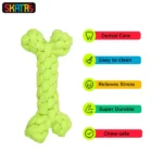 Dogs and cats can enjoy the Skatrs Dummy Knotted, Ball and Bone Shaped Rope Chew Toy Combo - Image 2