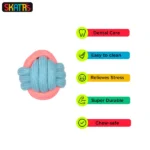 Dogs and cats can enjoy the Skatrs Dummy Knotted, Ball and Bone Shaped Rope Chew Toy Combo - Image 6