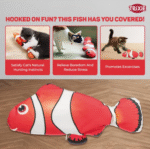 Cats Trixie Wiggly Clown Fish Toy (Red) - Image 3