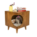 Small Dogs and Cats FurryLiving Wally Side Table with (Honey/Yellow Cushion) - Image 3