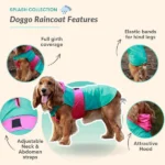 Dogs Pet Set Go Splash Waterproof Raincoat(Aqua Pink) - Image 7